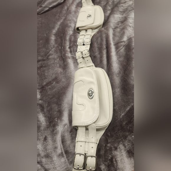 BVNDI Cream Leather Fanny Double Pack Bag - Picture 2 of 11